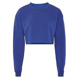 Hoona Sweatshirt voor dames met lange mouwen van 100% polyester met ronde hals kobalt maat XXL, kobalt, XXL