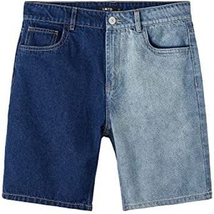 NAME IT Jongens NLMIZZABLOCK DNM DAD Shorts, Medium Blue Denim/Detail:Colorblok, 158, Medium Blue Denim/Detail: colorblock, 158 cm