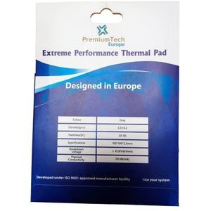 PremiumTech Professionele thermische pad met extreme prestaties met 20 W/MK warmtegeleiding, ideaal voor high-end GPU of CPU (2,5 mm)