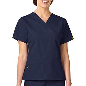 WonderWink Womens Origins Bravo V-Neck Top Medical Scrubs Shirt, Navy, Large US