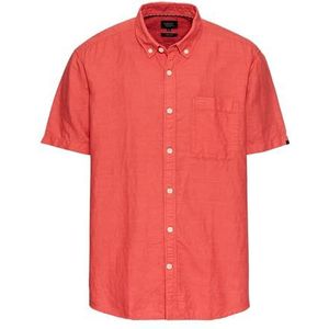camel active - Korte Mouwen Overhemd - Rood - Katoen-Linnenmix