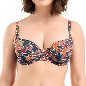 Stay Cation - Omsluitende Bikini-BH - Blauw - Microvezel - Bloemenprint