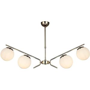 Homemania 1566-80-04-L hanglamp, kroonluchter, plafondlamp, glas, metaal, goud, 14 x 98 x 72 cm, 4 x E27, Max 40 W