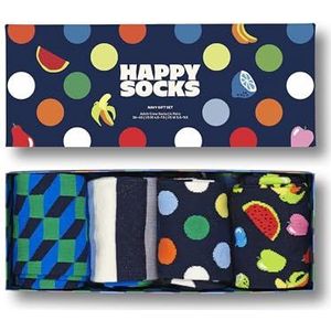 Happy Socks Heren Navy 4-Pack Gift Set sokken, 4-11 (maat: 41-46)