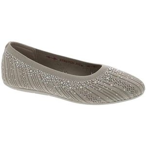 Skechers dames Cleo 2.0 - Glitzy DazeBallet Flat, Taupe, 8