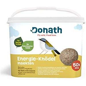 Donath Energiebol Insecten, zonder netje - mezenbol zonder netje - 100g per bol - de bol voor fijnproevers - waardevol vogelvoer voor alle seizoenen - geproduceerd in Zuid-Duitsland