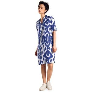Street One - Dames Linnen Jurk - Blauw - Tuniekjurken