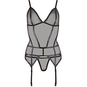 Cottelli Collection Sexy lingerie voor vrouwen mini jurk met wetlook-inzetstukken