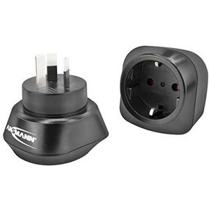 ANSMANN Reisadapter Australië - Schuko reisstekker met beschermingsklasse 1 & 2 - Travel Adapter voor reizen naar Australië China Argentinië Nieuw-Zeeland Uruguay Fiji Cookeilanden Guatemala enz.