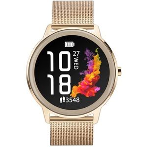 Sekonda Flex smartwatch voor dames met hartslag- en slaapmonitor, functie voor dagelijkse activiteiten, sport, muziek, weer en berichten, met meshband, 42 mm