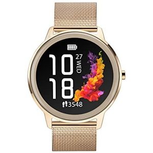 Sekonda Flex smartwatch voor dames met hartslag- en slaapmonitor, functie voor dagelijkse activiteiten, sport, muziek, weer en berichten, met meshband, 42 mm