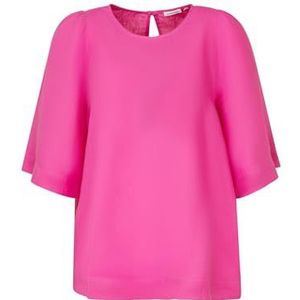 Seidensticker Dames Shirtblouse - Fashion Blouse - Regular Fit - Ronde hals - Korte mouwen - 100% linnen, roze, 50 NL