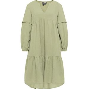 DreiMaster Vintage dames brede mousseline jurk 37223956-DR050, ROUCHMINT, XL, Rookmunt., XL