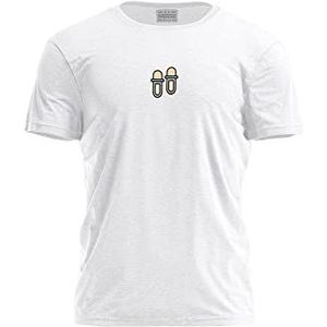 Bona Basics, Digitaal bedrukt, basic T-shirt voor heren,%100 katoen, wit, casual, herentops, maat: L, Wit, L