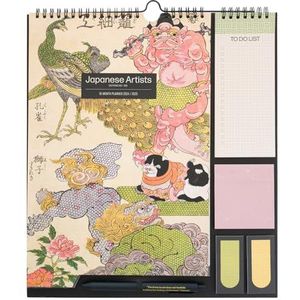 Grupo Erik Wandkalender 2024 2025 Japanese Artists - 16 maanden van September 2024 tot December 2025 - Wekelijkse planner bord - Wekelijkse planner voor het gezin
