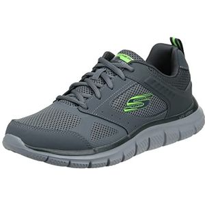 Skechers Track-Syntac Sneaker voor heren, Houtskool Lederen Mesh Trim, 45 EU