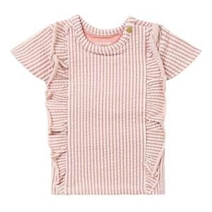 Noppies Baby Tee Niceville T-shirt voor meisjes, met korte mouwen en strepen, voor baby's, Rose Dawn - N026, 74 cm