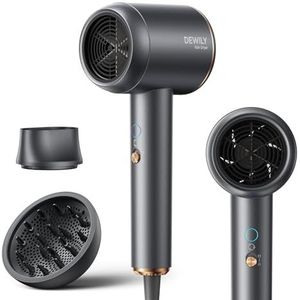 Ionische föhn met diffuser - DEWILY 1800W snel drogende föhn voor thuis, professionele Haardroger, 2 snelheden/4 temperaturen, krachtige draagbare kleine reisföhn