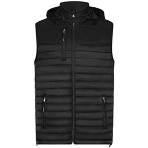 HRM Heren Bodywarmer met Capuchon, Zwart, Maat 3XL I Fair Trade Heren Outdoor Gilet, 100 g/m² I Gemaakt van 100% Licht en Robuust Polyamide