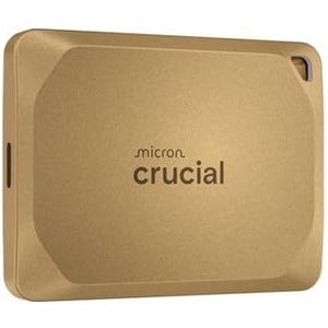 Crucial X10 Pro 4TB Externe SSD Festplatte, bis zu 2.100MB/s Lesen und 2.000MB/s Schreiben, Portable Solid State Drive, Wasser- und Staubgeschützt IP55, USB-C 3.2, Gold - CT4000X10PROSSD9D02