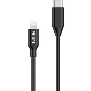 Philips DLC3106L/03 oplaadkabel - USB-C naar Lightning-kabel - Apple - iPhone - iPad - 2 meter - zwart