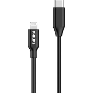 Philips DLC3106L/03 oplaadkabel - USB-C naar Lightning-kabel - Apple - iPhone - iPad - 2 meter - zwart