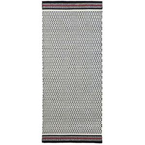 Jute & Co. Firenze handgeweven tapijt, 100% katoen, wit/zwart, 140 x 60 x 0,5 cm
