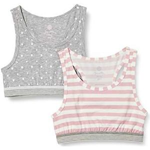 Sanetta Meisjesbustier in dubbele verpakking, grijze sportbeha, lichtgrijs, gemêleerd, 164 cm