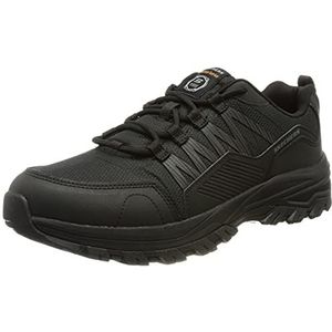 Skechers Fannter Sneaker voor heren, Zwart Leer Textiel Synthetisch, 42 EU