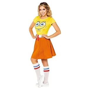 Amscan - Volwassenenkostuum Spongebob sponshoofd, jurk en sokken, serie, carnaval, themafeest