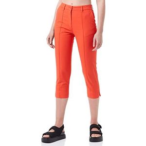 Moschino Capri voor dames, stretch, katoen, linnen, casual broek, oranje, 48 NL