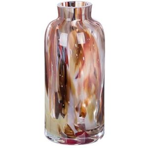 Decoratieve Vaas - Gekleurd Glas - Bruin-Rood-Beige - Handgemaakt
