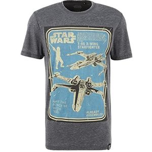 Opnieuw: Overdekt Star Wars X-Wing Gemonteerd Heren Charcoal Burnout T-Shirt door Re: Bedekt, Veelkleurig, S