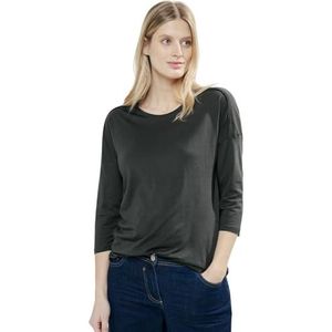 Cecil Dames Rib Shoulder T-shirt, Sterk kaki, M