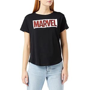 Marvel Zebra Logo T-shirt voor dames, Zwart, 34