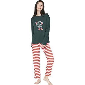 Trendyol Gebreide pyjama met patroon voor dames (pak van 2), Meerkleurig, S