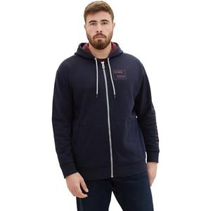 TOM TAILOR Plussize Sweatjack voor heren, 10668 - Sky Captain Blue, XXL grote maten