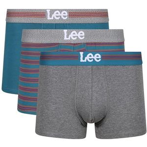 Lee Boxershorts voor heren in groenblauw/streep/grijs | Soft Touch katoenen boxershorts, Zwart/Streep/Grijs, L