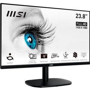MSI - PRO MP245VDE - Monitor - Zwart - 60 cm - Full HD - VA - 100Hz