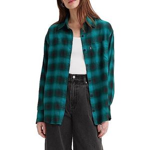 Levi's Nola oversized shirt voor dames, James Plaid Chasm Blue, S