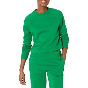 Amazon Essentials Dames Relaxed-Fit Crew Neck Sweatshirt met lange mouwen (verkrijgbaar in grote maten), groen, XL