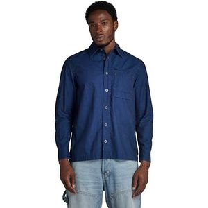 1-pocket regular denim shirt met lange mouwen, Blauw (Rinsed D24764-d309-082), S