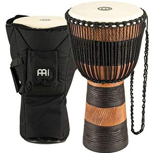 Meinl Percussion ADJ3-L+BAG Djembe, Earth Rhythm Series (Large), diameter 30,48 cm (12 inch), incl. tas, bruin-zwart, bruin/zwart