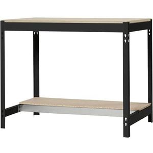 SimonRack Werkbank voor werkplaats, draagkracht 400 kg, 842 x 910 x 610 mm, werktafel, antraciet/hout, BT0