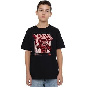 mandarin creative ltd X-Men Cyclops Info Uniseks Kinder-T-shirt, Zwart, 5-6 Jaar, Zwart, 5-6 jaar