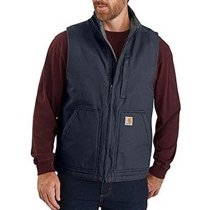 Carhartt Heren Sherpa Gevoerd Mock-Neck Vest, marineblauw, L