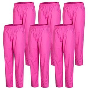 MISEMIYA - Verpakking met 6 stuks, uniseks, elastisch, uniformen, medische uniformen, Fuchsia, M