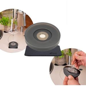 silwy® Magneet-adapter voor bestaande steelglazen incl. metalen nano-gelpad - voor wijnglazen, champagneglazen, pil-warmers - magneetsysteem om achteraf in te bouwen, set van 1x magnetisch condoom