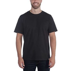 Carhartt Zwaar T-shirt met korte mouwen, comfortabele pasvorm voor heren, Zwart (zwart), L