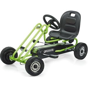 Hauck T90105 Gokart Lightning Kindervoertuig, Banden met Rubberprofiel, Handrem, 3-voudig Verstelbaar Kuipstoeltje, Groen